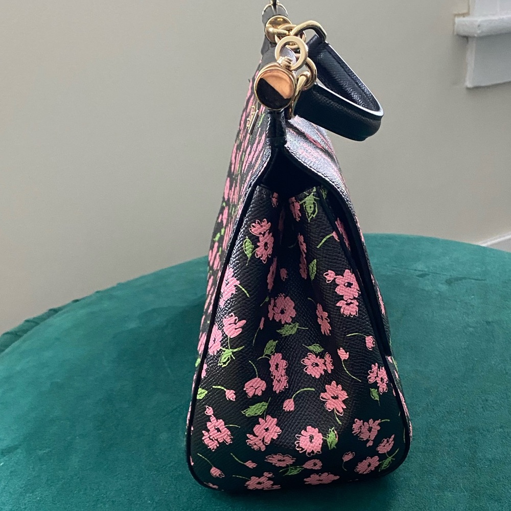 Dolce & Gabbana Sicily black floral 2way handbag - Picture 3 of 14